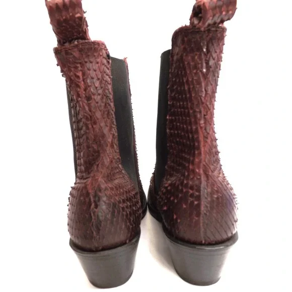 Stetson Python Snakeskin Print Chelsea Boots - Men's size 6.5 - Women's size 8 - Picture 9 of 16